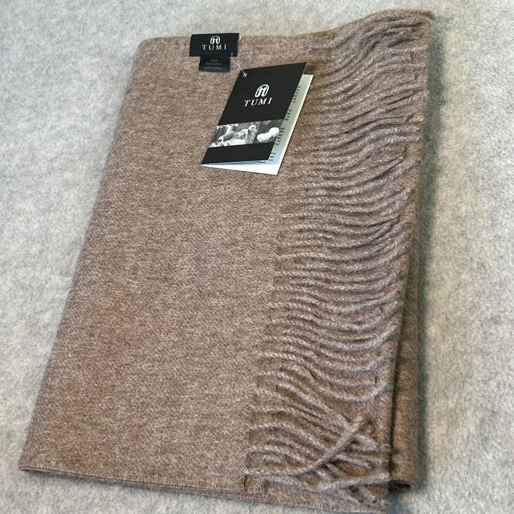 TUMI 100% Baby Alpaca Scarf Brown Unisex Luxury Soft Warm Peru Made Gift Ready‎